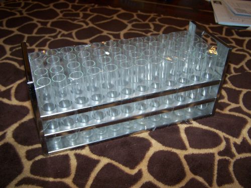 Lab Laboratory Stainless Steel Test Tube Holder and tubes holds 48 test tubes!