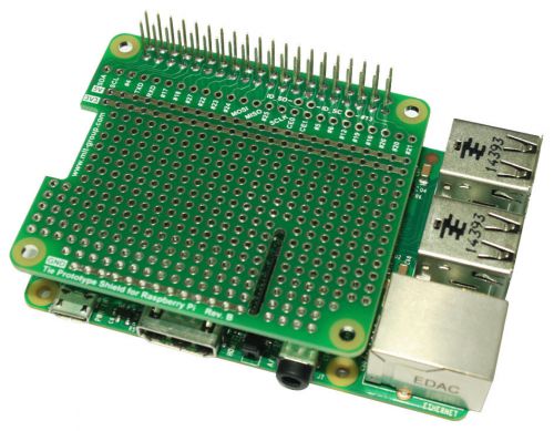 Tie Prototype Shield Rev.B for Raspberry Pi B+ / A+ / Pi 2 (Extra Tall)
