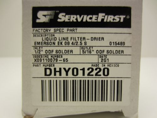 Trane DHY01220 Liquid Line Filter Drier Emerson 1/2&#034; ODF IN 5/16&#034; ODF Out NEW