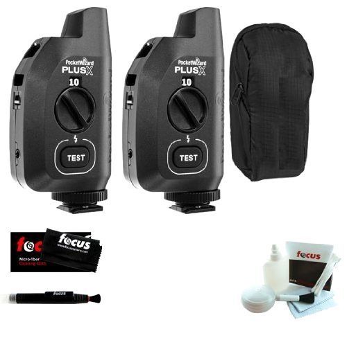 PocketWizard Plus X Radio Trigger with 10 Channels (2 Pack) + Carrying Bag for 2