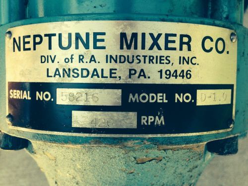 Neptune Mixer    M# D-1.0  420 RPM  S.Steel