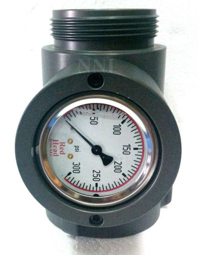 2-1/2&#034; NST In-line Encased 300Psi  Hydrant Pressure Gauge