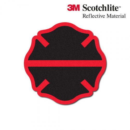 3M Reflective Fire Helmet Decal - Thin Red Line Maltese