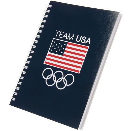 Team USA 7&#034; x 10&#034; Flag and Rings Spiral Notebook