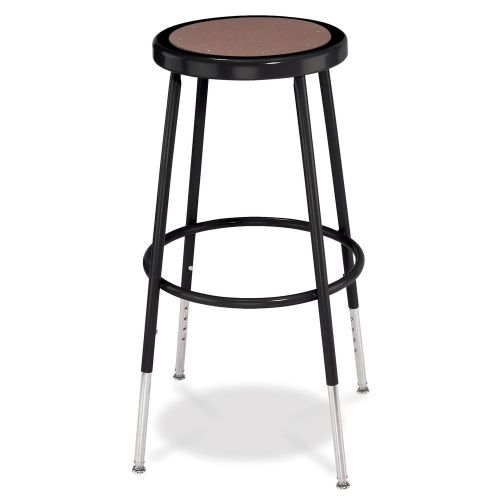 National Public Seating Adjustable Height Black Round Seat Stool