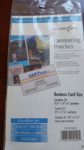 25 GBC DocuSeal Laminating pouches Business Card Size