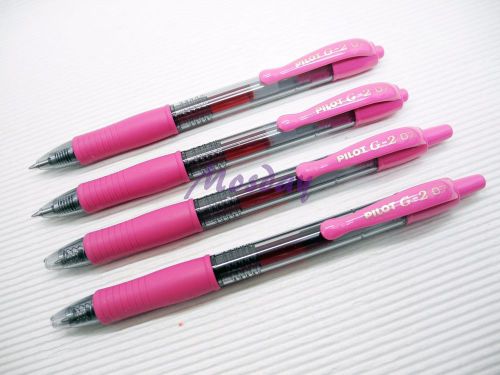 4pcs Pilot G2-7 Roller Ball Pen Retractable Gel Ink 0.7mm, PINK
