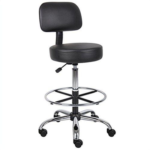 NEW Boss Caressoft Medical / Drafting Stool with Back Cushion - FREE SHIPPING