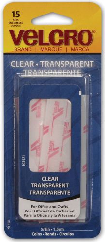 VELCRO(R) brand STICKY BACK(R) Coins 5/8 Inch 15/Pkg-Clear 075967913281