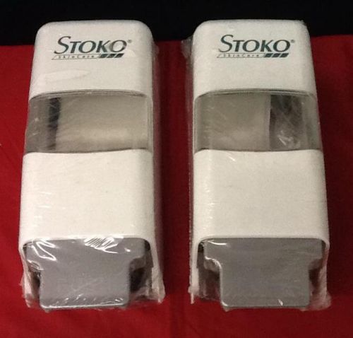 Two (2) White &#034;STOKO&#034; Vario Ultra Hand Soap Dispenser Systems~New in Plastic