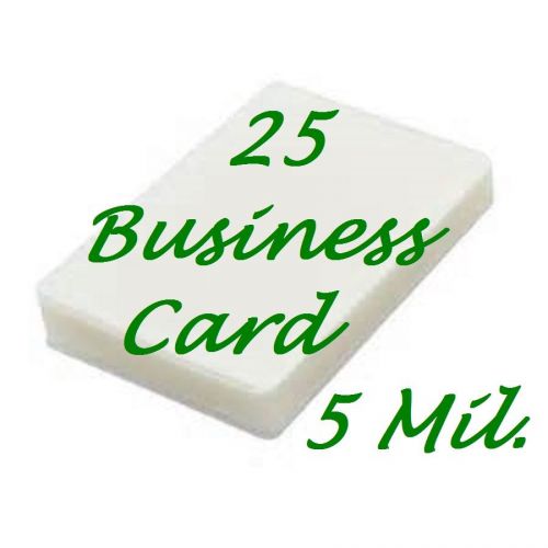 25- Business Card Laminating Laminator Pouches Sheets 2-1/4 x 3-3/4... 5 Mil