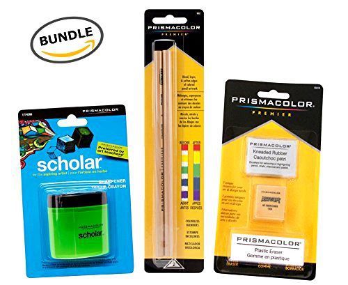 BUNDLE Prismacolor Blender Pencil Colorless, 2-pack + Prismacolor 3 Eraser Set +