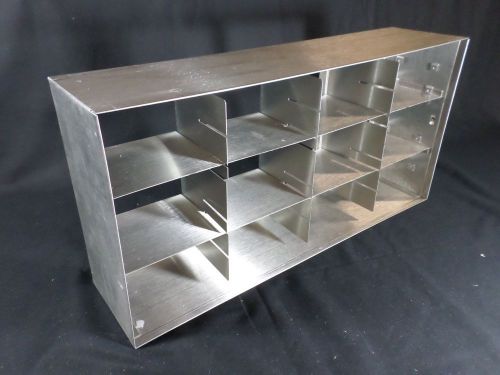 Laboratory Stainless Steel 2-3” Standard Box Adjustable Freezer Rack 22” Deep