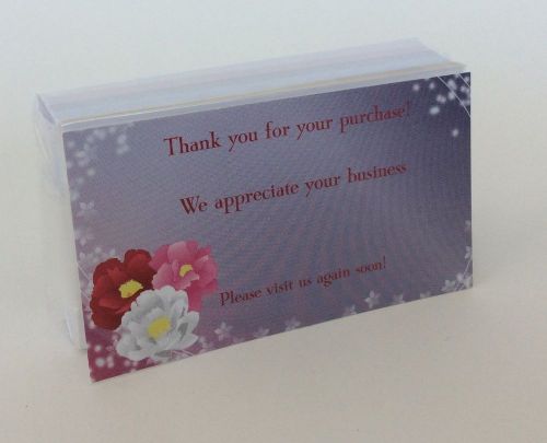 50 Thank You Tags Notes Cards Seller Package Inserts Floral