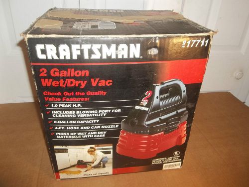 CRAFTSMAN 2 GALLON WET/DRY VAC/Blower in Box 917711 Hose Nozzles Used Car Vacuum
