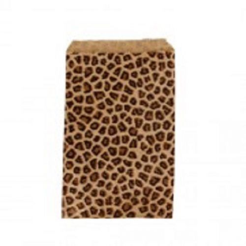 900 Kraft  Leopard Print Design Jewelry Paper Shopping Gift Bag 4x6