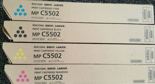 New Genuine Ricoh, Savin, Lanier MP C5502 CYMB (Total 4 Toners) 1 Completed Set