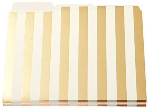 Kate spade gold stripe file folders pack of 6 for sale
