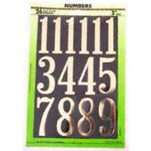 Set number 3in numbers 0 - 9 hy-ko products adhesive - sets mm-5n vinyl for sale