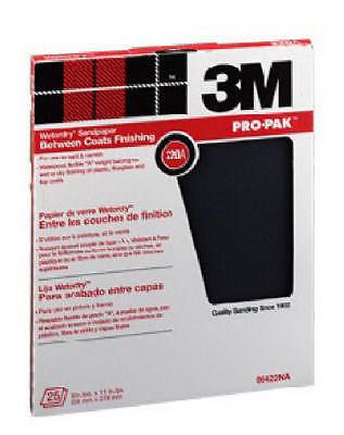 3M COMPANY 25-Count 9 x 11-Inch 180-Grit Wet/Dry Silicon Carbide Sandpaper