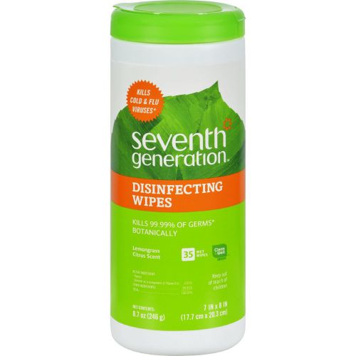 Seventh Generation Disinfecting Wipes - Multi Surface Lemongrass Citrus - 35 ct