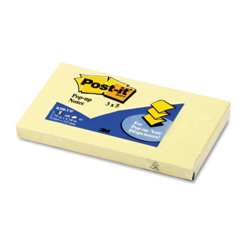 NEW Post-it Pop-up Notes Refill 3x5 Canary Yellow 100 Sheets 1 Pad