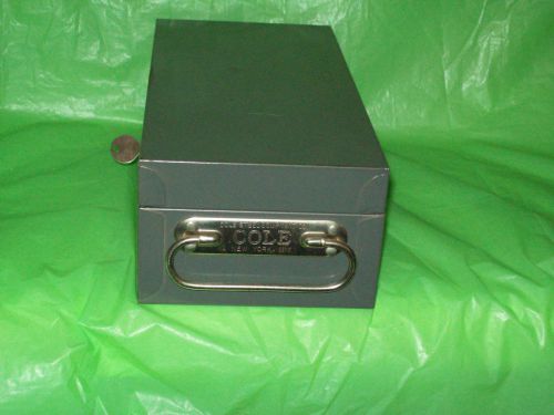 Older Cole Security Lock Box  w/ United Services Life Ins. Co. Plaque