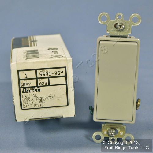 New Leviton Gray COMMERCIAL Decora Rocker Wall Light Switch 15A 5691-2GY