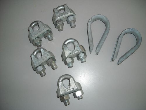 ...( 5 ).... 1/2&#034; Zinc Plated Wire Cable Clamp &amp; cable protecters
