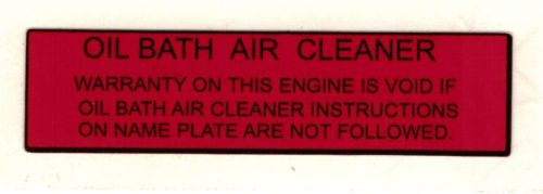 Briggs &amp; Stratton Air Cleaner Decal 2 1/4 x 5/16 Gas Engine Motor Hit Miss
