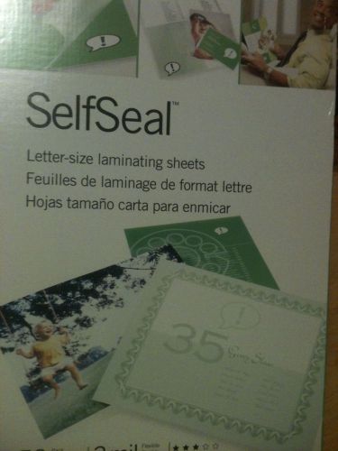 GBC SelfSeal Letter-size (9&#034; x 12&#034;) Laminating Sheets--Flexible 3 mil--10 Sheets