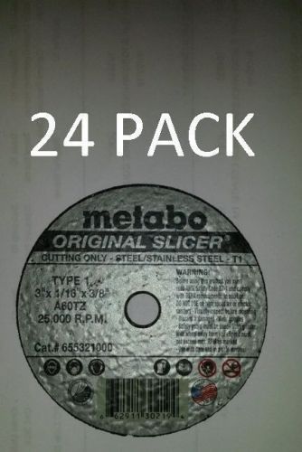 24 Pack Lot Metabo Slicer Cut Off Wheel 3 X 1/16&#034; X 3/8&#034; A60TZ 655321000 / 55321
