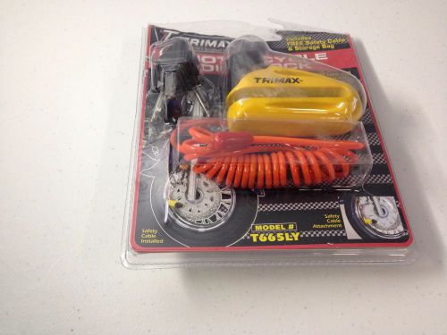 Trimax T665LY Hardened Metal Disc Lock Motorcycle Security New