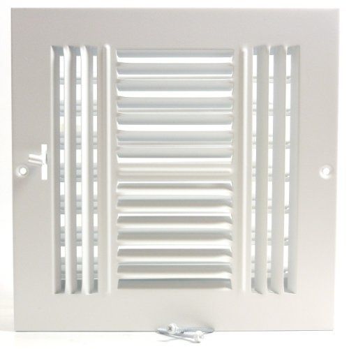 8&#034; x 8&#034; 4-way supply grille - duct cover &amp; difuser - flat stamped face for sale
