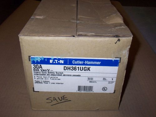Cutler Hammer DH361UGK 30 amp 600v Non Fusible Safety Switch Disconnect NEW