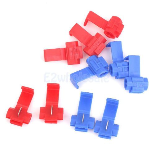 10pcs quick splice wire connectors scotch lock cable 18-24awg wire red+blue for sale