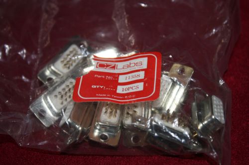HD15 Female Solder connector  lot of 10 gold flashed pins  VGA type 10pk