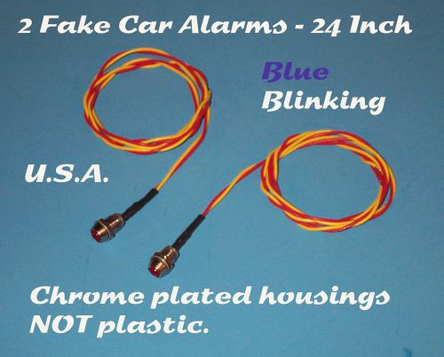 Fake car alarm led light- chrome blue flashing 12v 24v for sale