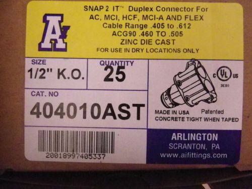 LOT OF 125 - ARLINGTON 404010AST DUPLEX SNAP-IT CONNECTORS