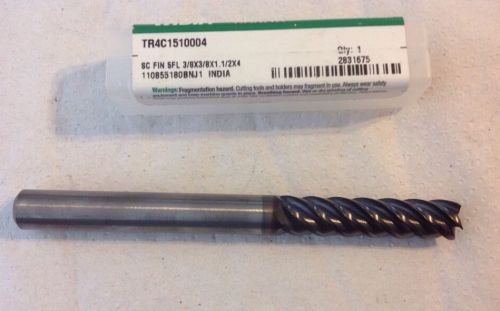 Widia solid carbide tr4c1510004 fin 6 flute 3/8 x 3/8 x 1 1/2 x 4 end mill for sale