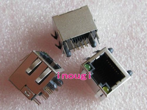 5 pcs/lot RJ45 8 pin Network Module Socket Connector PCB Jack with LED light New