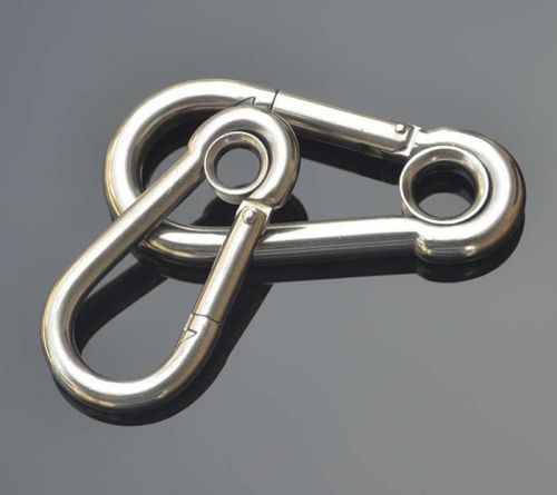 304 Stainless Steel Carabiner Spring Snap Link Hook w/ Eyelet 304SS