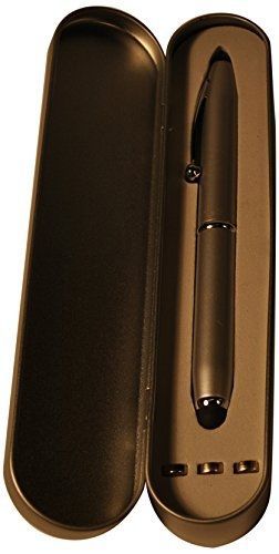Budd Leather Ballpoint Pen with LED Light, Soft Stylus and Plastic Stylus,
