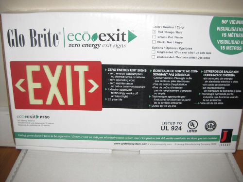 Glo Brite Eco Exit Sign Red PF50 Jessup NEW in BOX