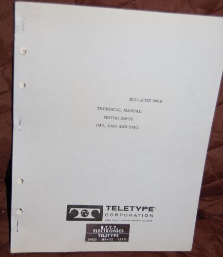Teletype Corporation Bulletin 295B Technical Manual - Motor Units