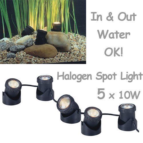 50w Halogen Submersible Light for Water Gardens and Ponds  Set of 5