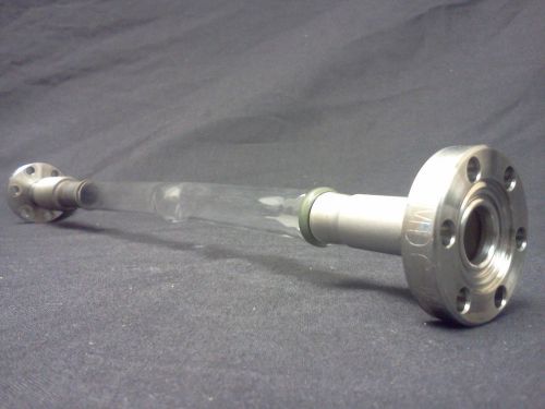 MDC Glass Tube 1 3/8&#034; OD High Vacuum Flange Stainless Steel 3 1/8&#034; Flex &amp; 1 3/4&#034;