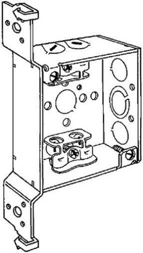 4&#034; square welded electrical box 1-1/2 deep w/ mc/bx cable clamps ~raco 219 for sale