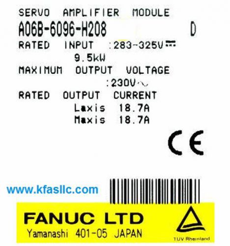Fanuc Servo Amplifier A06B-6096-H208 or A06B6096H208 REPAIR SERVICE