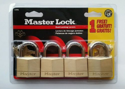 Master Lock 140Q Solid Brass Keyed Alike Padlocks 1-9/16-inch Wide Body